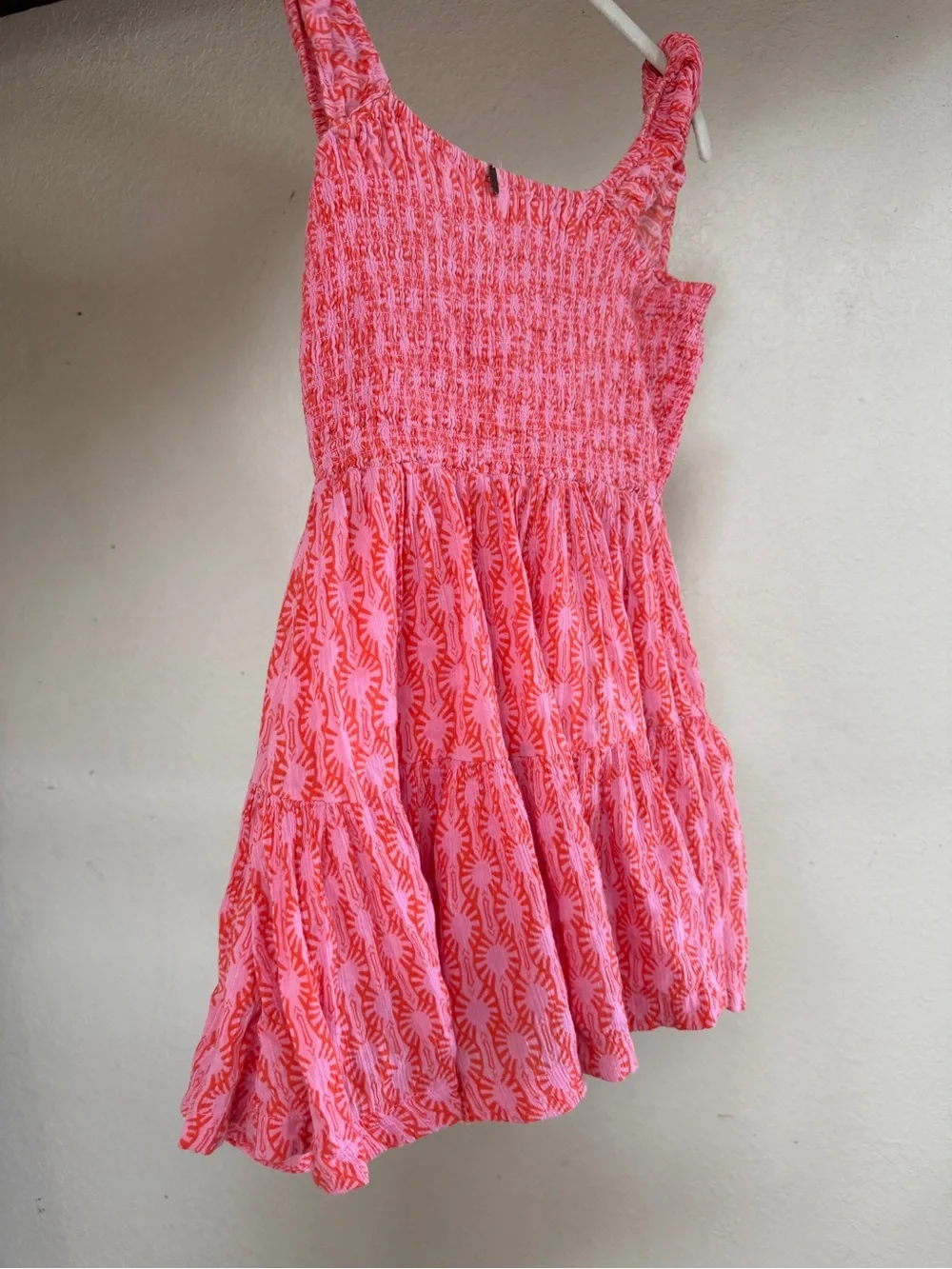 Free People Sweet Annie Smocked Square-Neck Mini Dress